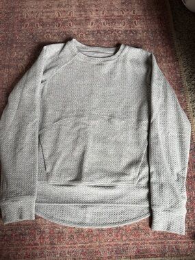 Women’s Crewneck Textured Pullover Sweater - Light Gray best for a small/medium